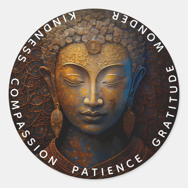 Buddha, Spiritual Meditation Classic Round Sticker (Front)