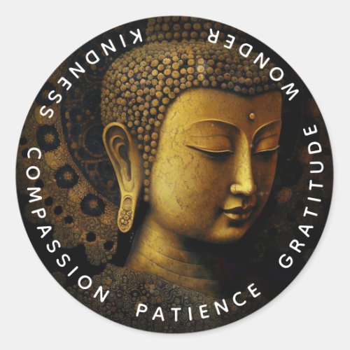Buddha Spiritual Meditation Poster Classic Round Sticker