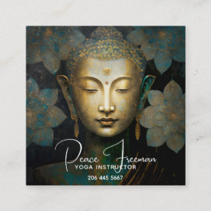 Buddha, Spiritual Meditation Square Business Card