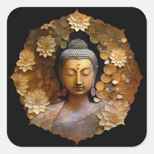 Buddha Spiritual Meditation Square Sticker