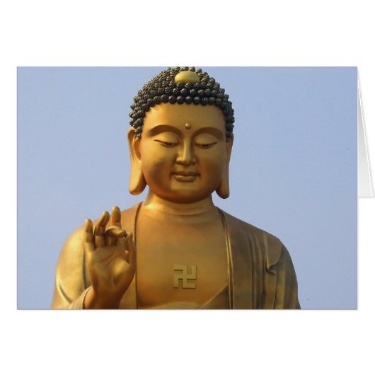 Buddha Statue in Blue Sky, Hand Raised (Front Horizontal)