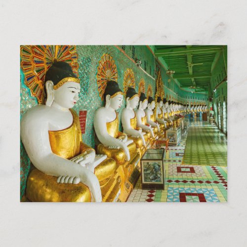 Buddha Statue in the Umin Thonze Pagode Myanmar Postcard