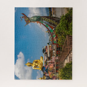 Buddha statue on boat on the Mekhong River Jigsaw Puzzle