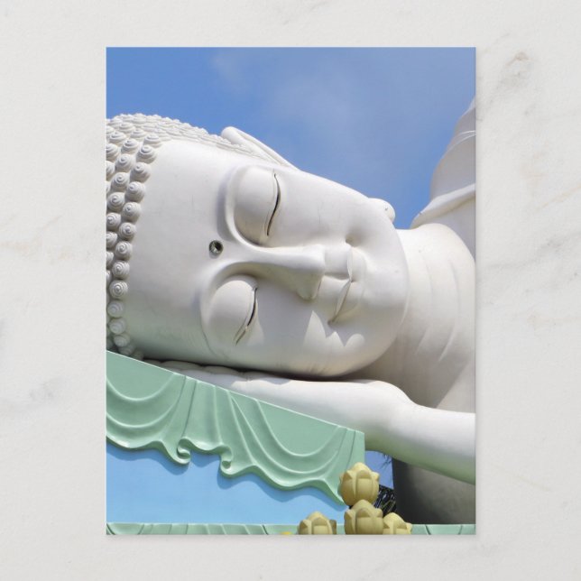 Buddha Statue Resting Sleeping Happy Peace Postcard (Front)