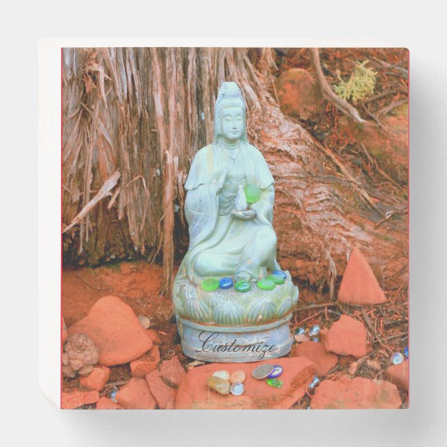 Buddha statue Thunder_Cove Wooden Box Sign (Front Vertical)