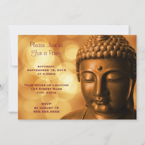 Buddha Statue with Bokeh Lights Generic Party Invitation