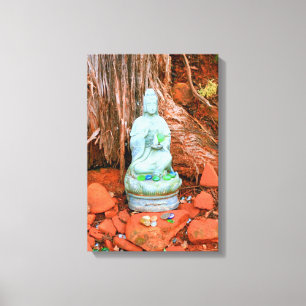 buddha statue wrapped canvas print