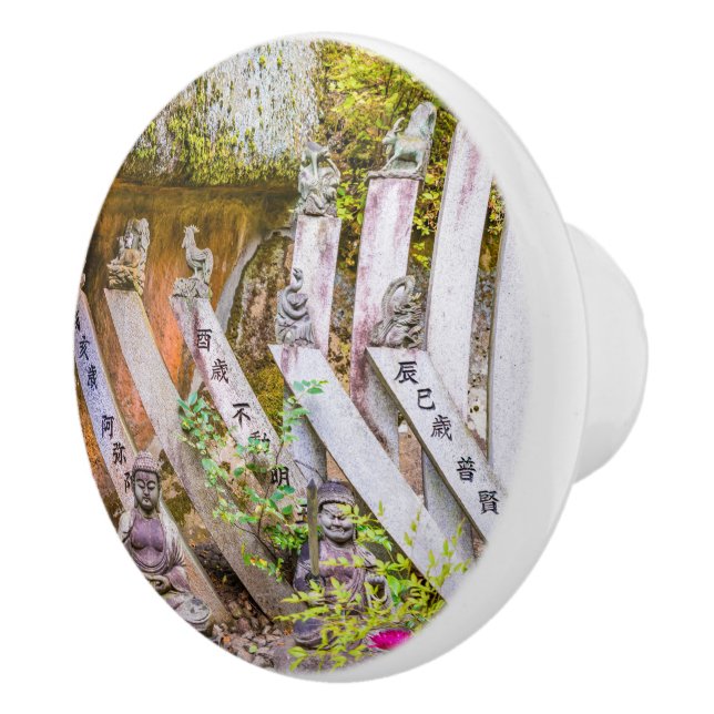 Buddha statues at Senko-ji temple Ceramic Knob (Right)