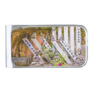 Buddha statues at Senko-ji temple Silver Finish Money Clip