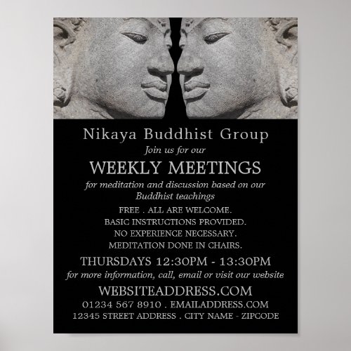 Buddha Statues Buddhist Group Advertising Poster