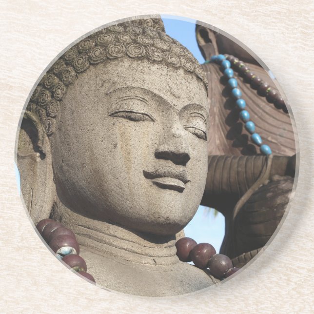 Buddha statues drink coaster (Front)