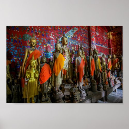 Buddha Statues From Laos Poster