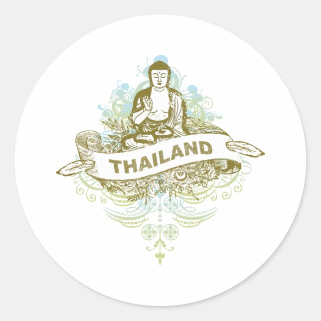 Buddha Thailand Classic Round Sticker (Front)