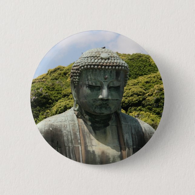 buddha thoughts pinback button (Front)