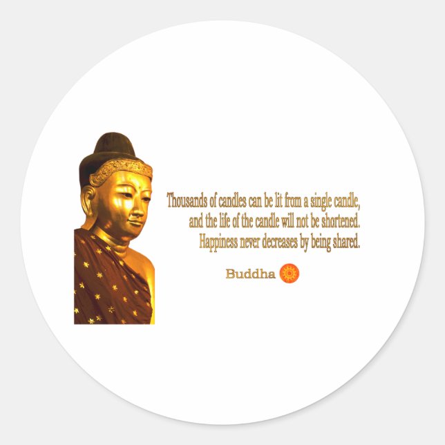 Buddha ~ Thousands Of Candles Can Be Lit ... Classic Round Sticker (Front)