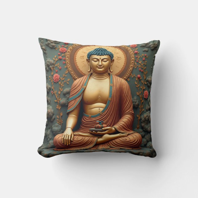 Buddha Throw Pillow (Front)