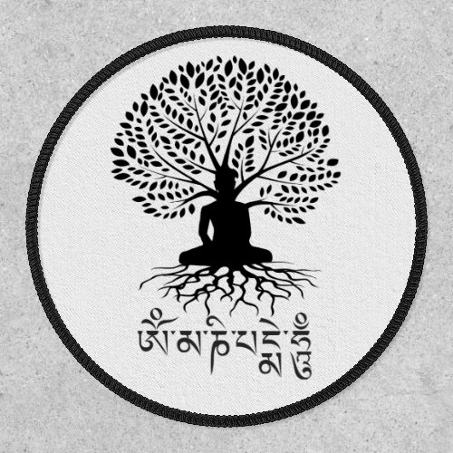 Buddha Tree of Life Om Mani Padme Hum Mantra Patch