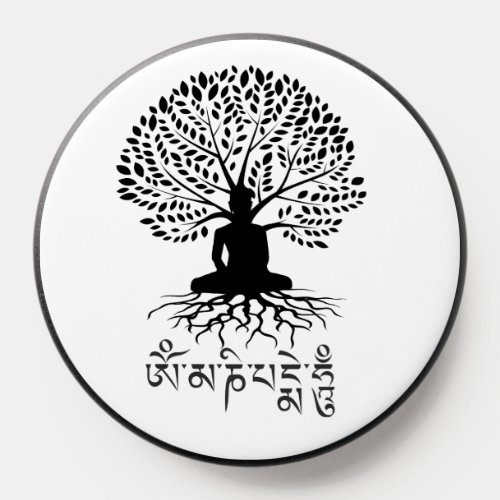 Buddha Tree of Life Om Mani Padme Hum Mantra PopSocket