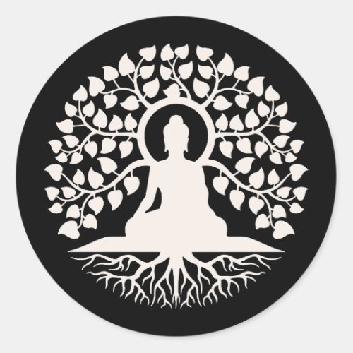 Buddha Tree of Life Spiritual Art Classic Round Sticker