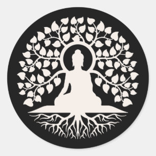 Buddha Tree of Life Spiritual Art Classic Round Sticker