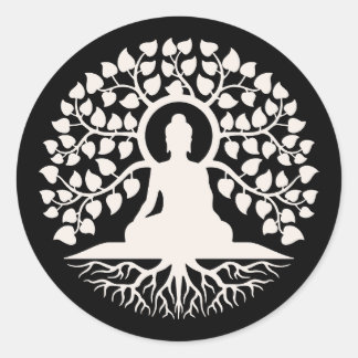 Buddha Tree of Life Spiritual Art Classic Round Sticker
