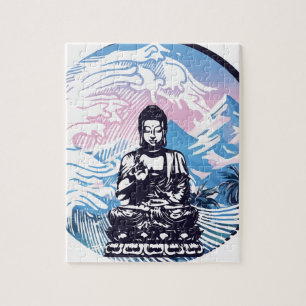 Buddha Tropical Mountain Wave Jigsaw Puzzle
