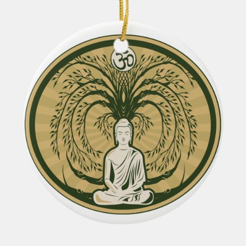Buddha Under the Bodhi Tree Ceramic Ornament