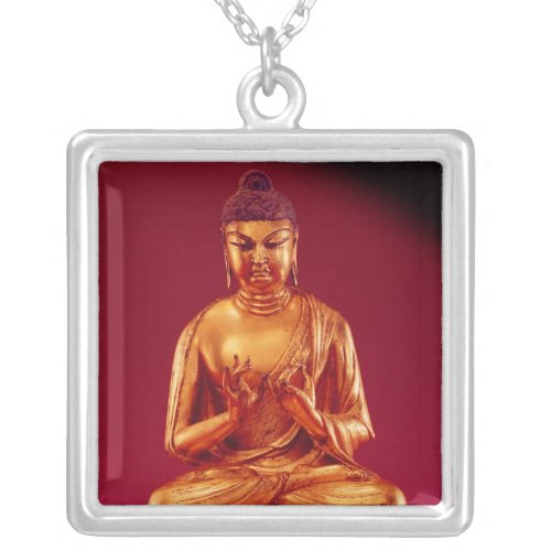 Buddha Vairocana  Tang dynasty Silver Plated Necklace
