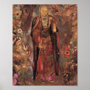 Buddha Walking Among The Flowers By Odilon Redon Poster