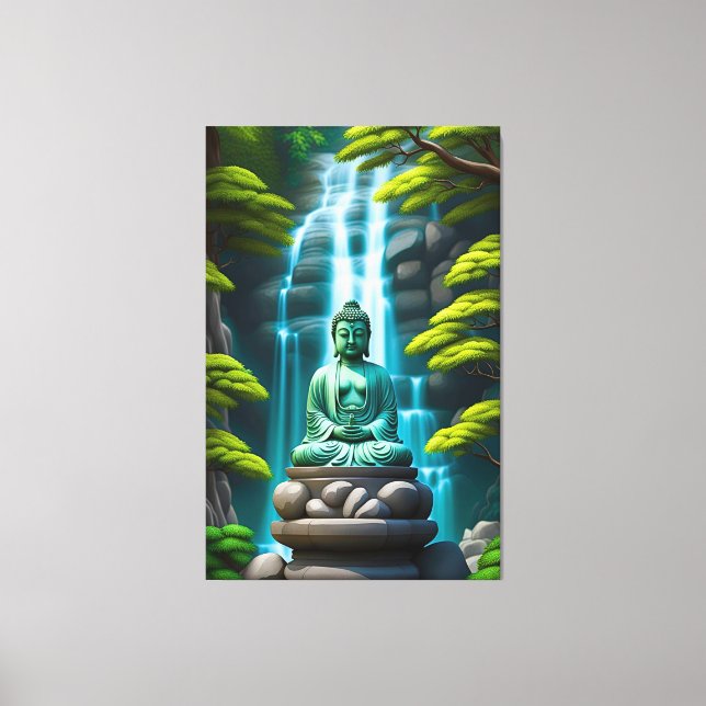 Buddha Waterfall Canvas Print (Front)