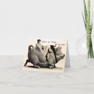 Buddha What you think you become fun antique image Card