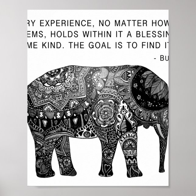 Buddha Wisdom Elephant  Poster (Front)