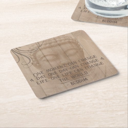 Buddha Wise Words of Wisdom Mindfulness Proverb Square Paper Coaster