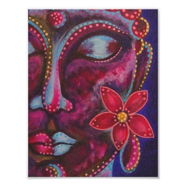 BUDDHA WITH A FLOWER PHOTO PRINT POSTER (Front)