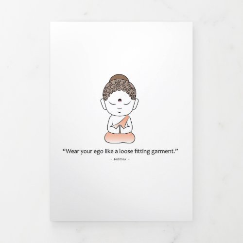 Buddha With A Wise Saying Tri_Fold Holiday Card