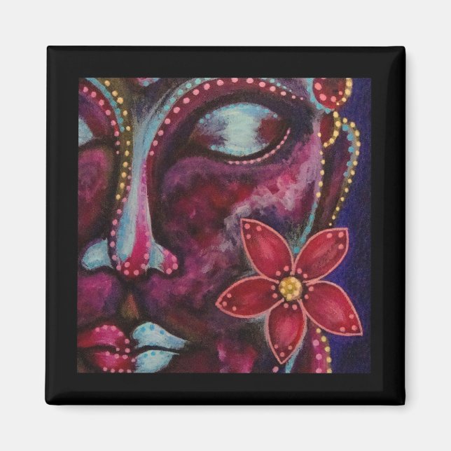 BUDDHA WITH FLOWER MAGNET (Front)