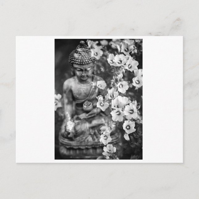 BUDDHA WITH FLOWERS POSTCARD (Front)