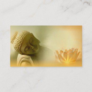 Buddha With Lotus Buisness Card by Avanda at Zazzle