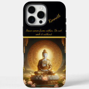 Buddha with lotus flowers. iPhone 16 pro max case