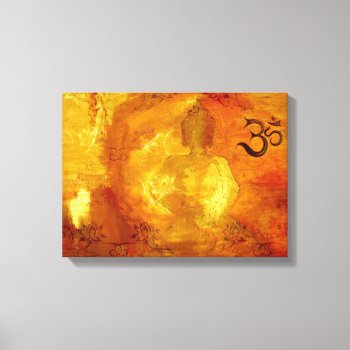Buddha With Om And Lotosflowers Canvas Print by Avanda at Zazzle