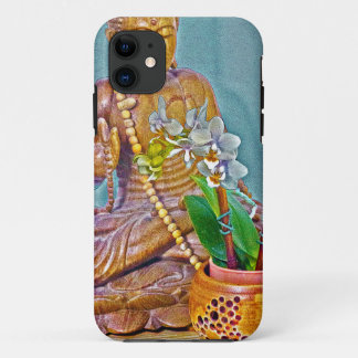 Buddha with White Orchids iPhone 11 Case