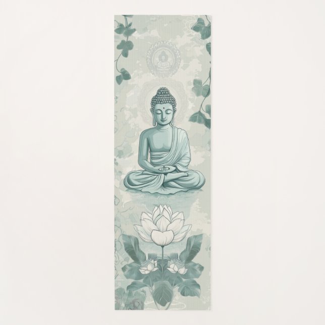 Buddha Yoga Mat with Inspiring Mandala Patterns (Front)