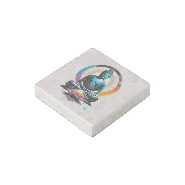 Buddha Zen Art  Stone Magnet (Angled)