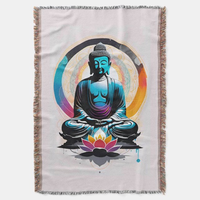 Buddha Zen Art  Throw Blanket (Front Vertical)