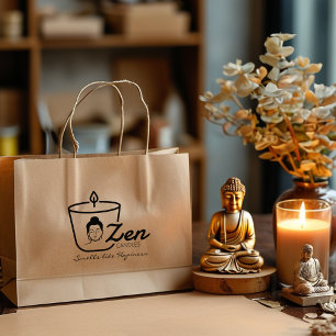 Buddha Zen Candle Small Business, Custom Large Rubber Stamp