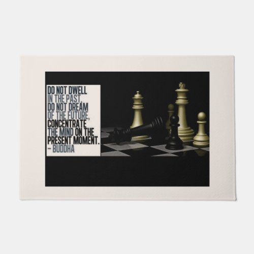 Buddha Zen Quote Chess Door Mat