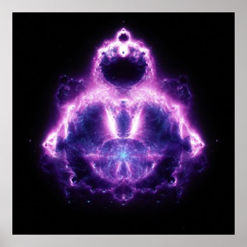 Buddhabrot Mandelbrot Set Gautama Buddha Poster