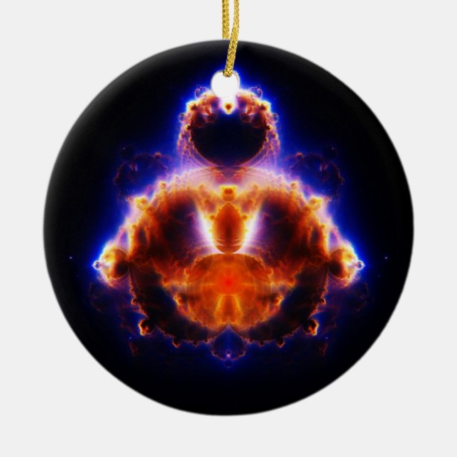 Buddhabrot Map Mandelbrot Set Gautama Buddha Ceramic Ornament (Front)