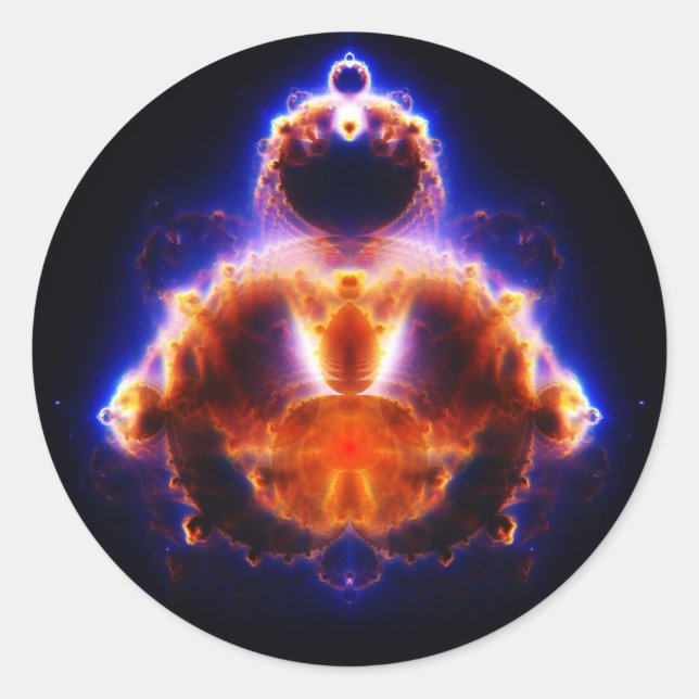 Buddhabrot Map Mandelbrot Set Gautama Buddha Classic Round Sticker (Front)