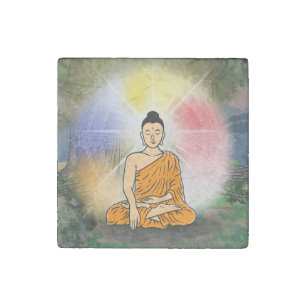 Buddha's Enlightenment & Dharma Wheel Magnet